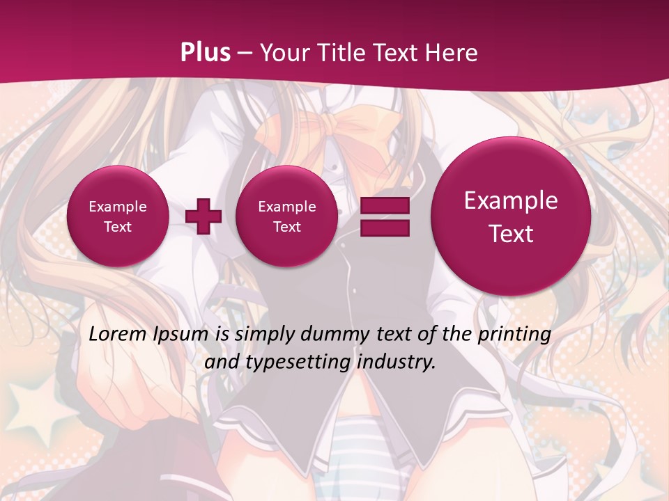 A Anime Girl With Long Blonde Hair Sitting On A Pink Background PowerPoint Template
