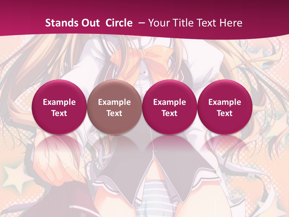 A Anime Girl With Long Blonde Hair Sitting On A Pink Background PowerPoint Template