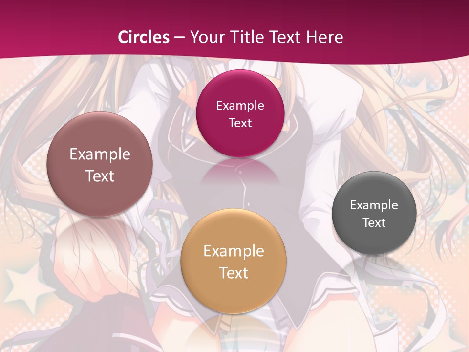 A Anime Girl With Long Blonde Hair Sitting On A Pink Background PowerPoint Template