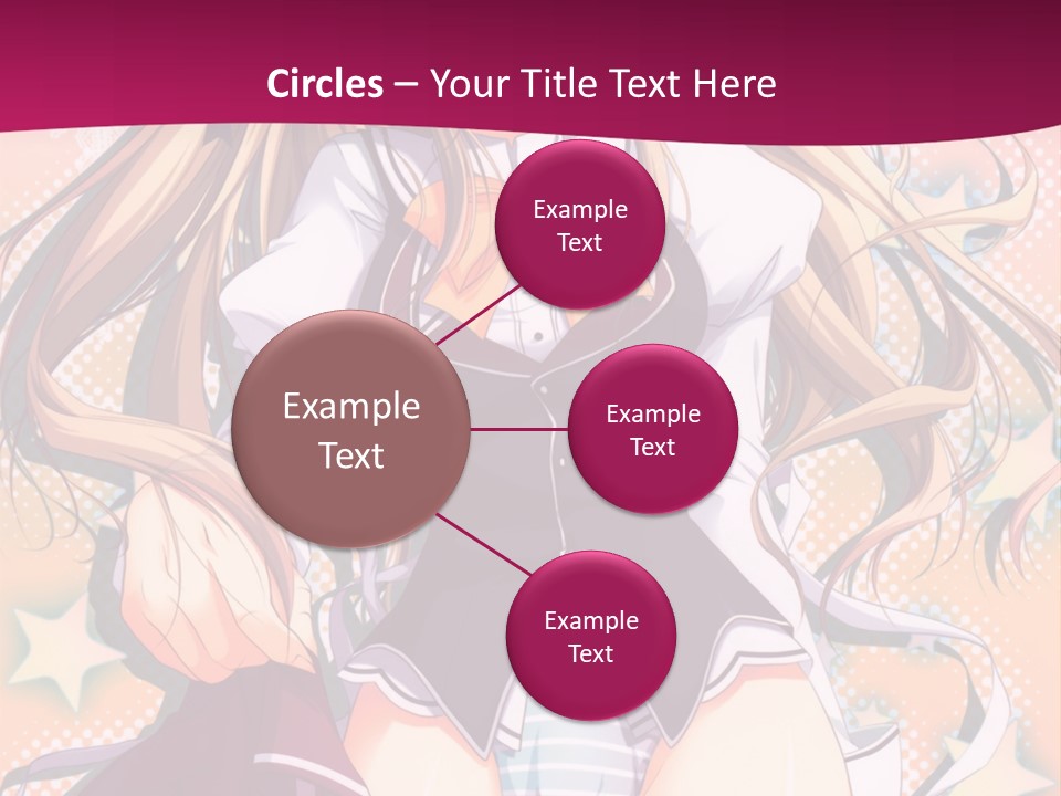 A Anime Girl With Long Blonde Hair Sitting On A Pink Background PowerPoint Template