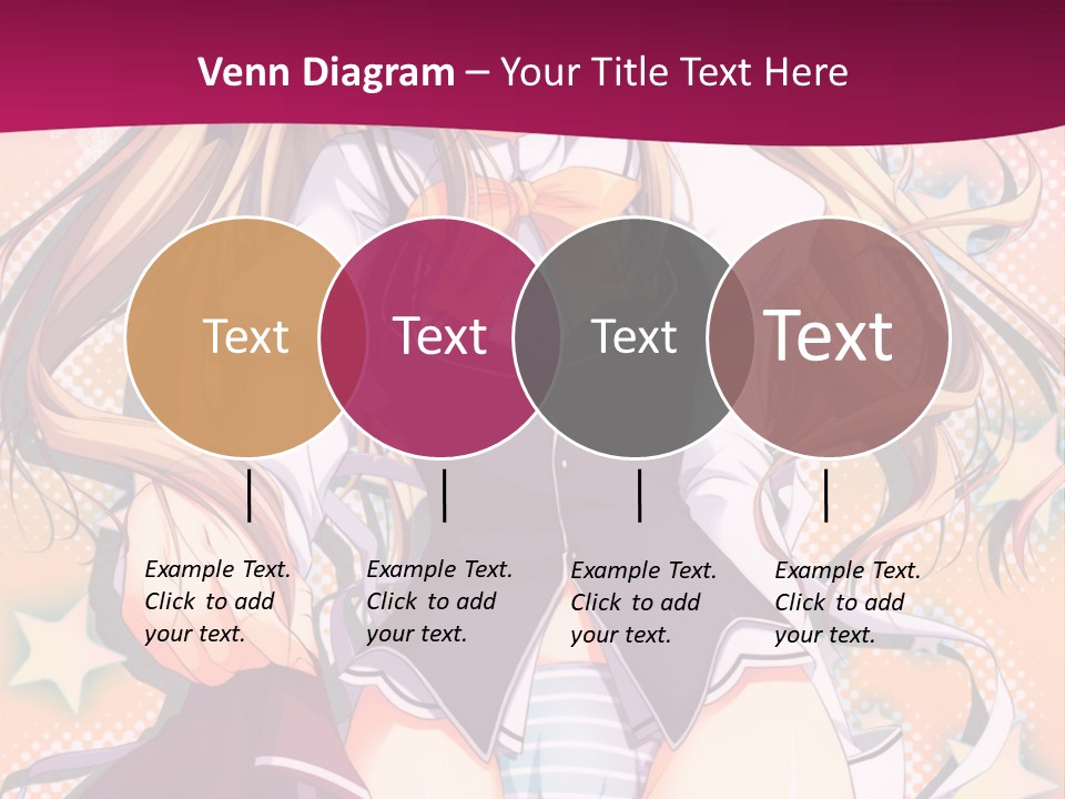 A Anime Girl With Long Blonde Hair Sitting On A Pink Background PowerPoint Template