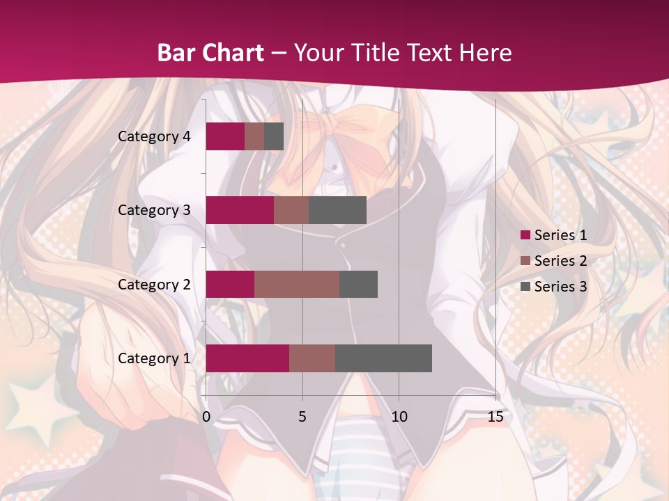 A Anime Girl With Long Blonde Hair Sitting On A Pink Background PowerPoint Template