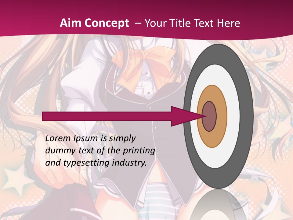 A Anime Girl With Long Blonde Hair Sitting On A Pink Background PowerPoint Template