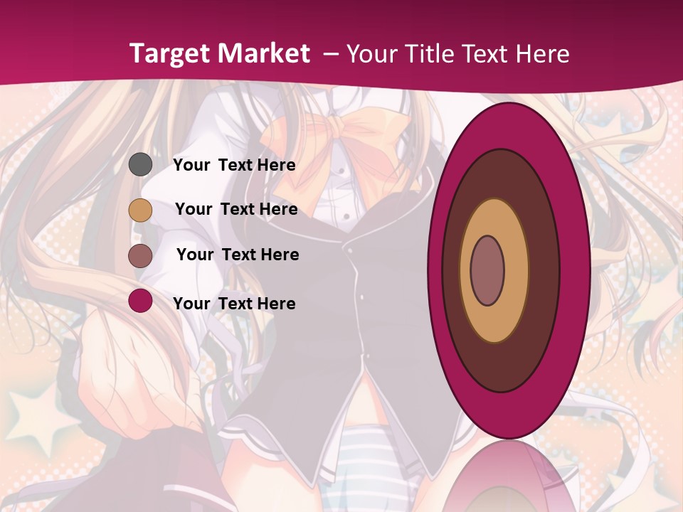 A Anime Girl With Long Blonde Hair Sitting On A Pink Background PowerPoint Template
