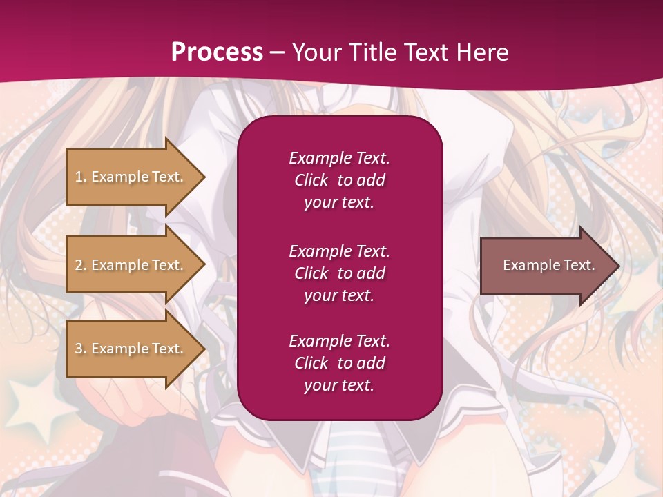 A Anime Girl With Long Blonde Hair Sitting On A Pink Background PowerPoint Template