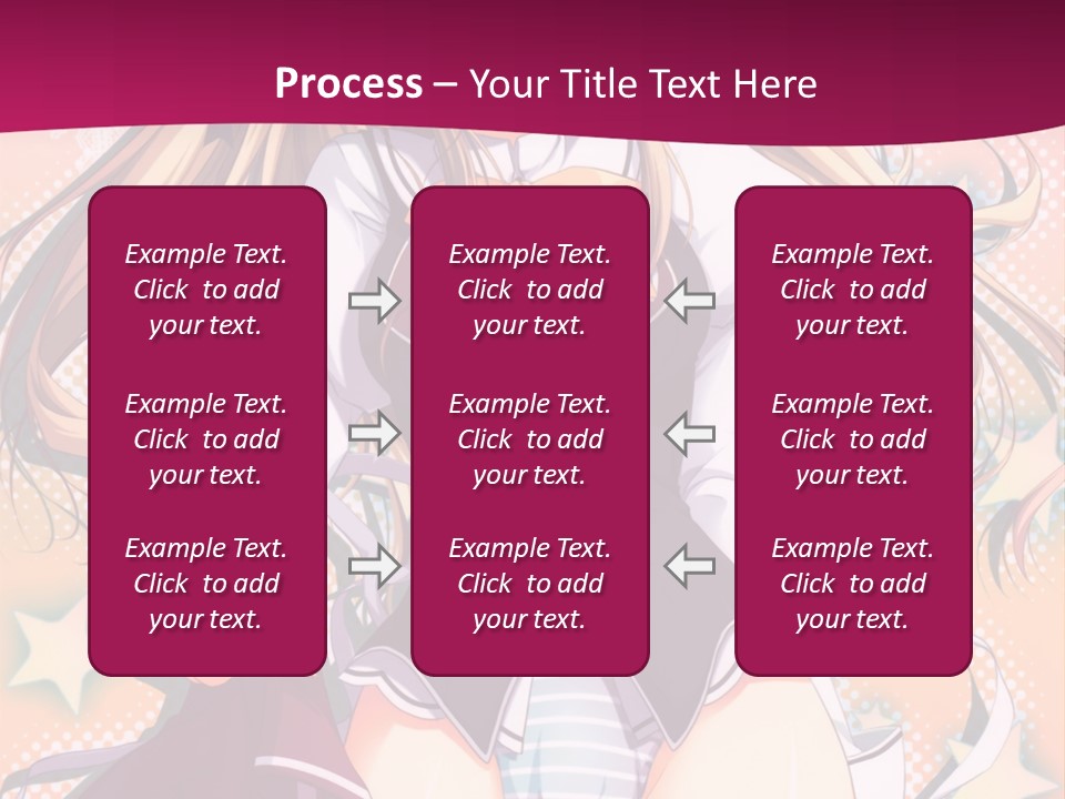 A Anime Girl With Long Blonde Hair Sitting On A Pink Background PowerPoint Template