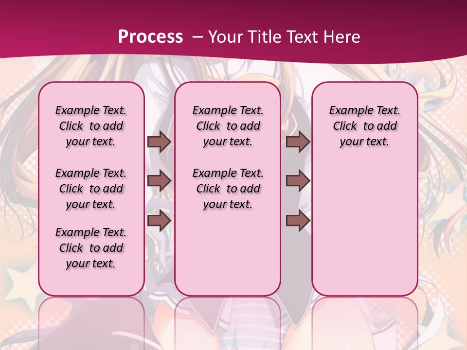 A Anime Girl With Long Blonde Hair Sitting On A Pink Background PowerPoint Template