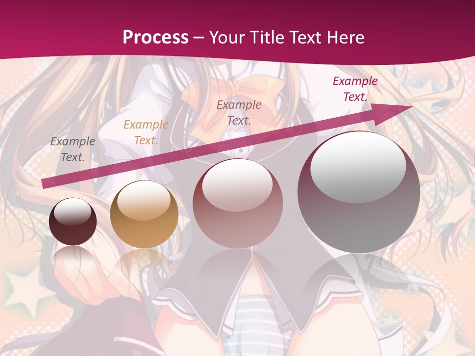 A Anime Girl With Long Blonde Hair Sitting On A Pink Background PowerPoint Template