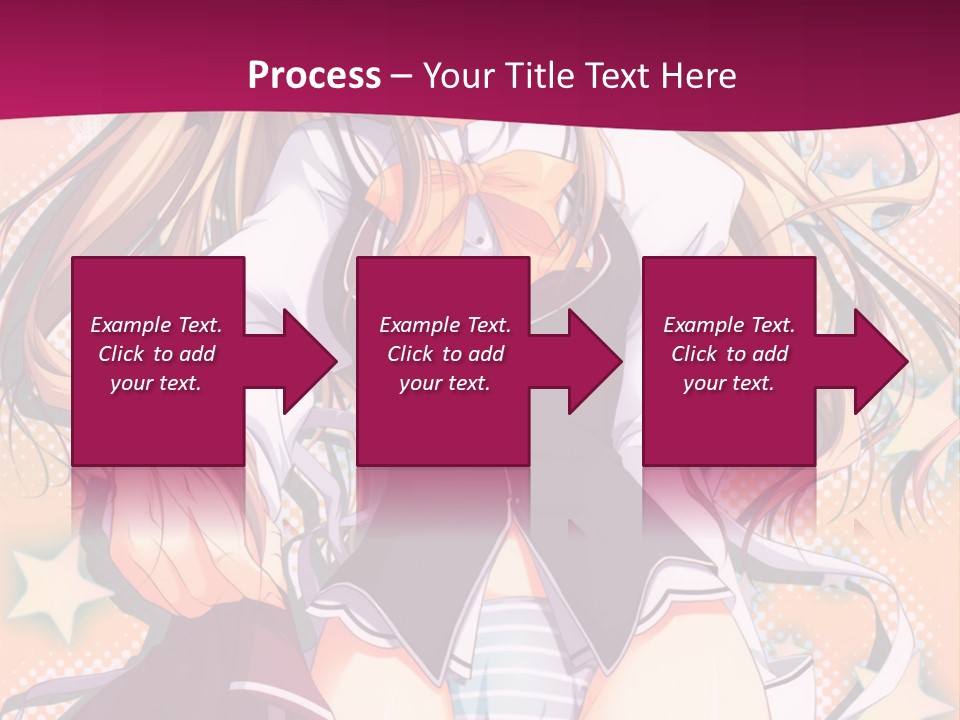 A Anime Girl With Long Blonde Hair Sitting On A Pink Background PowerPoint Template
