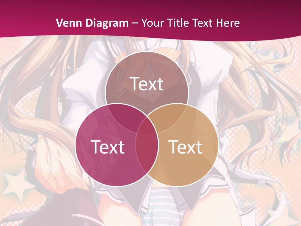 A Anime Girl With Long Blonde Hair Sitting On A Pink Background PowerPoint Template