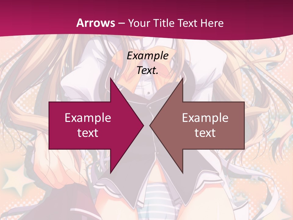 A Anime Girl With Long Blonde Hair Sitting On A Pink Background PowerPoint Template