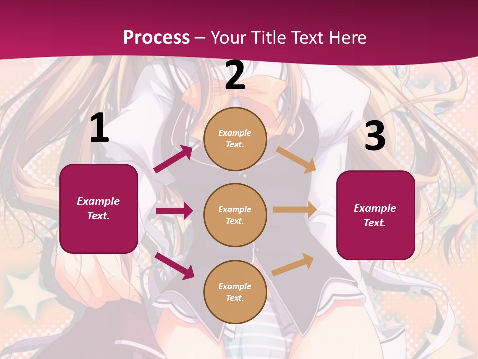 A Anime Girl With Long Blonde Hair Sitting On A Pink Background PowerPoint Template