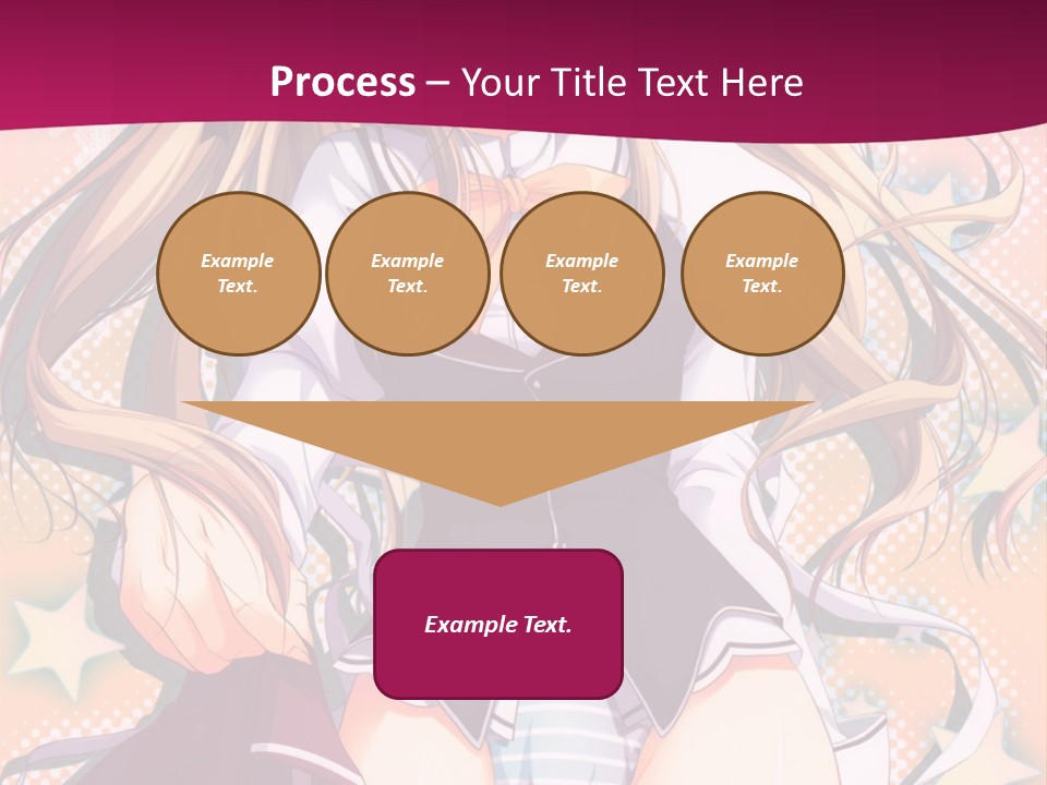 A Anime Girl With Long Blonde Hair Sitting On A Pink Background PowerPoint Template