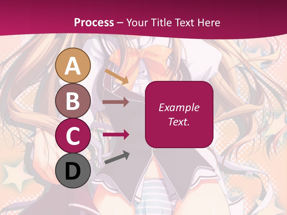 A Anime Girl With Long Blonde Hair Sitting On A Pink Background PowerPoint Template