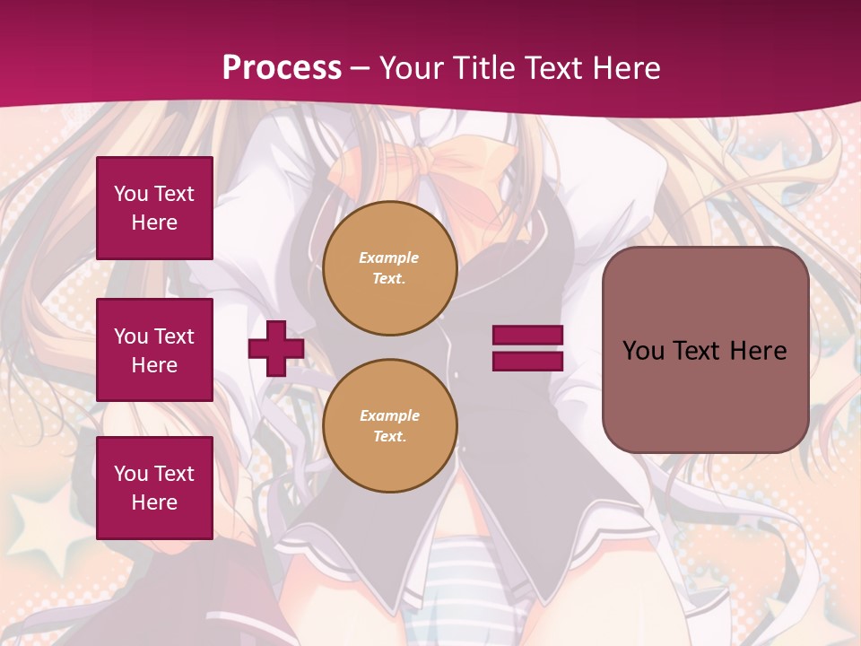 A Anime Girl With Long Blonde Hair Sitting On A Pink Background PowerPoint Template