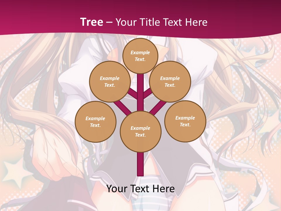 A Anime Girl With Long Blonde Hair Sitting On A Pink Background PowerPoint Template
