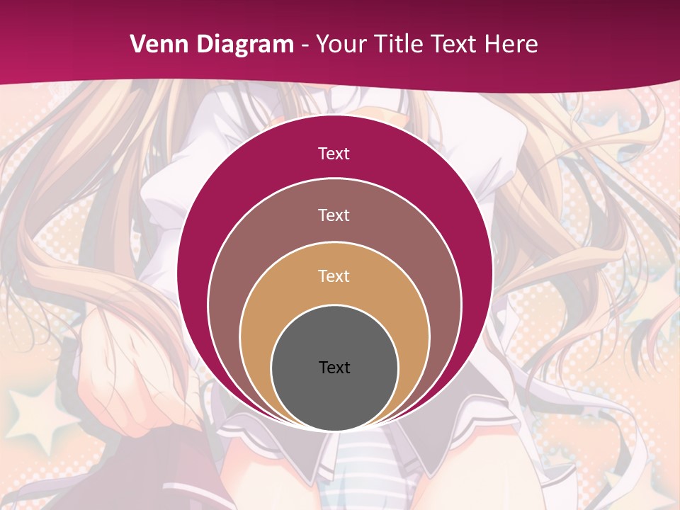 A Anime Girl With Long Blonde Hair Sitting On A Pink Background PowerPoint Template