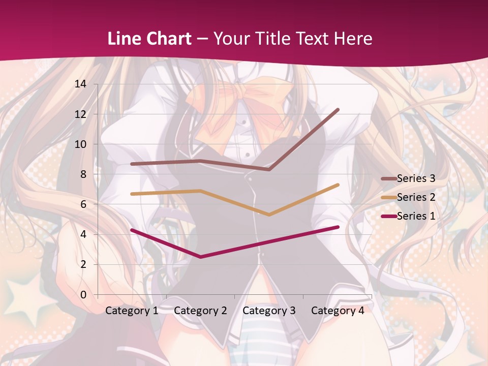 A Anime Girl With Long Blonde Hair Sitting On A Pink Background PowerPoint Template