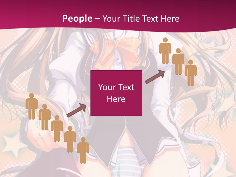 A Anime Girl With Long Blonde Hair Sitting On A Pink Background PowerPoint Template