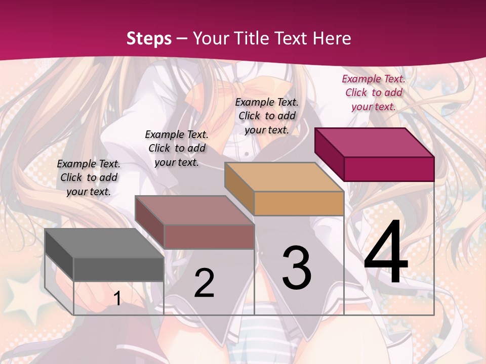 A Anime Girl With Long Blonde Hair Sitting On A Pink Background PowerPoint Template