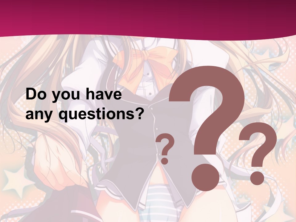 A Anime Girl With Long Blonde Hair Sitting On A Pink Background PowerPoint Template