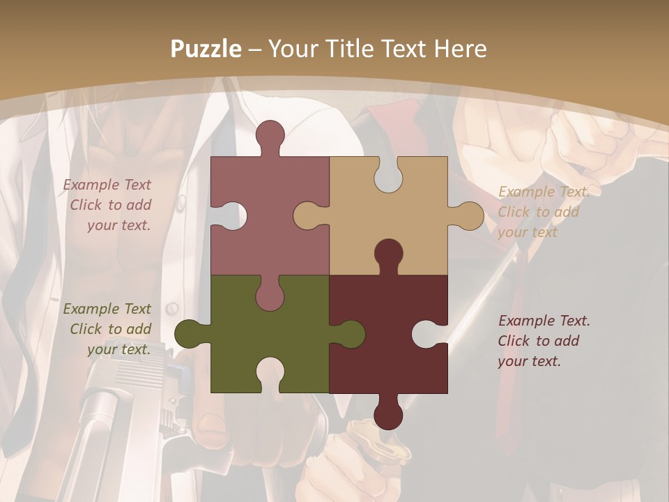 A Couple Of Anime Characters Holding Swords PowerPoint Template