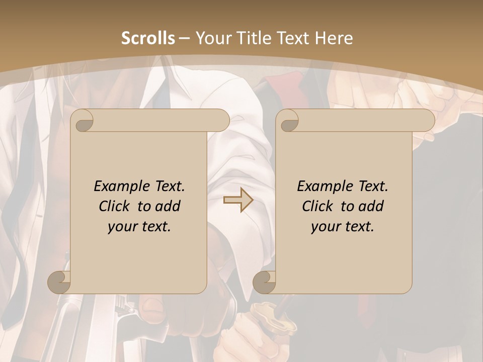 A Couple Of Anime Characters Holding Swords PowerPoint Template