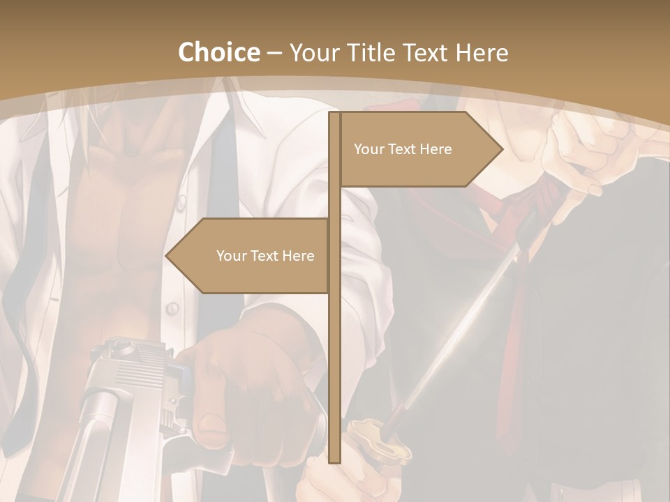 A Couple Of Anime Characters Holding Swords PowerPoint Template