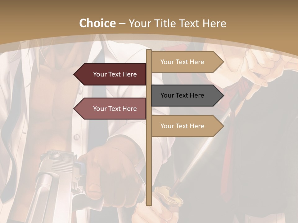 A Couple Of Anime Characters Holding Swords PowerPoint Template