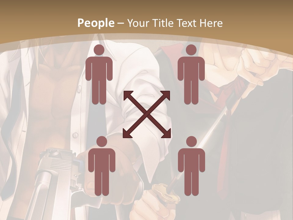 A Couple Of Anime Characters Holding Swords PowerPoint Template