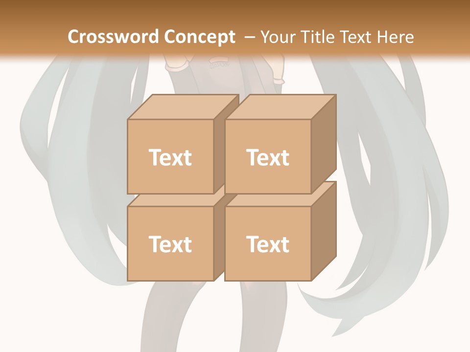 A Girl With Blue Hair Is Standing In Front Of A Brown Wall PowerPoint Template