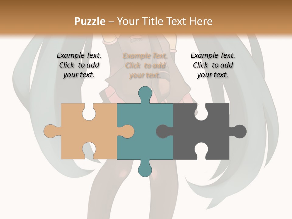 A Girl With Blue Hair Is Standing In Front Of A Brown Wall PowerPoint Template