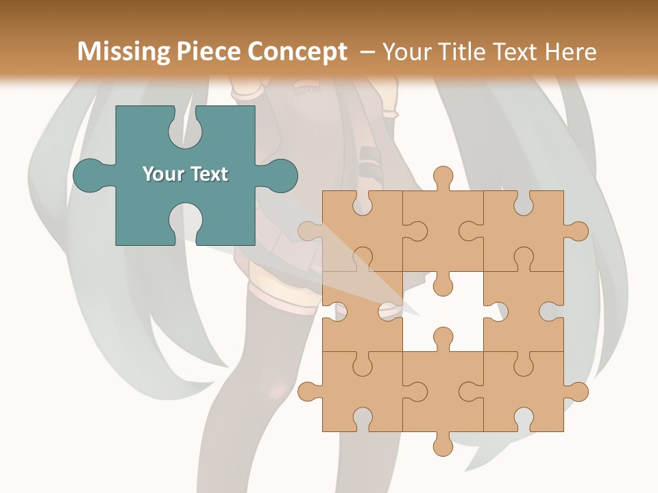 A Girl With Blue Hair Is Standing In Front Of A Brown Wall PowerPoint Template