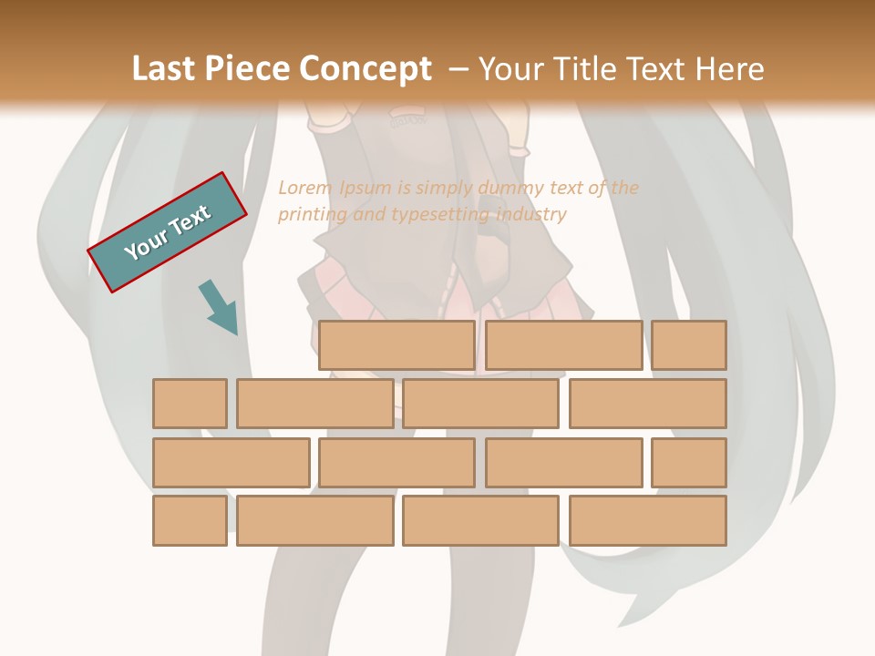 A Girl With Blue Hair Is Standing In Front Of A Brown Wall PowerPoint Template