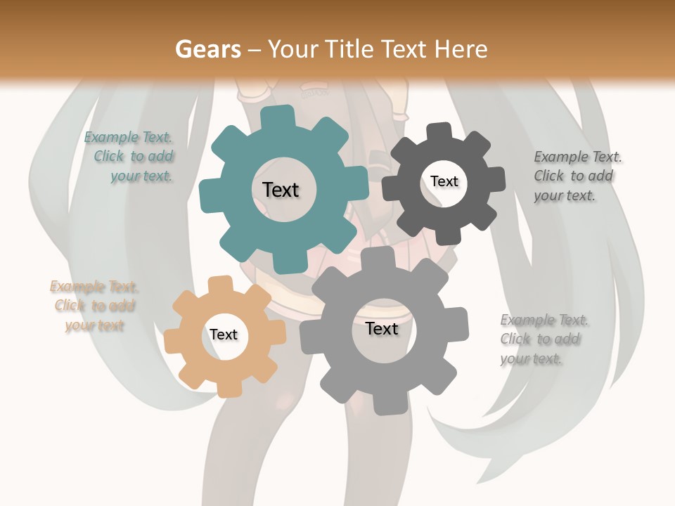 A Girl With Blue Hair Is Standing In Front Of A Brown Wall PowerPoint Template