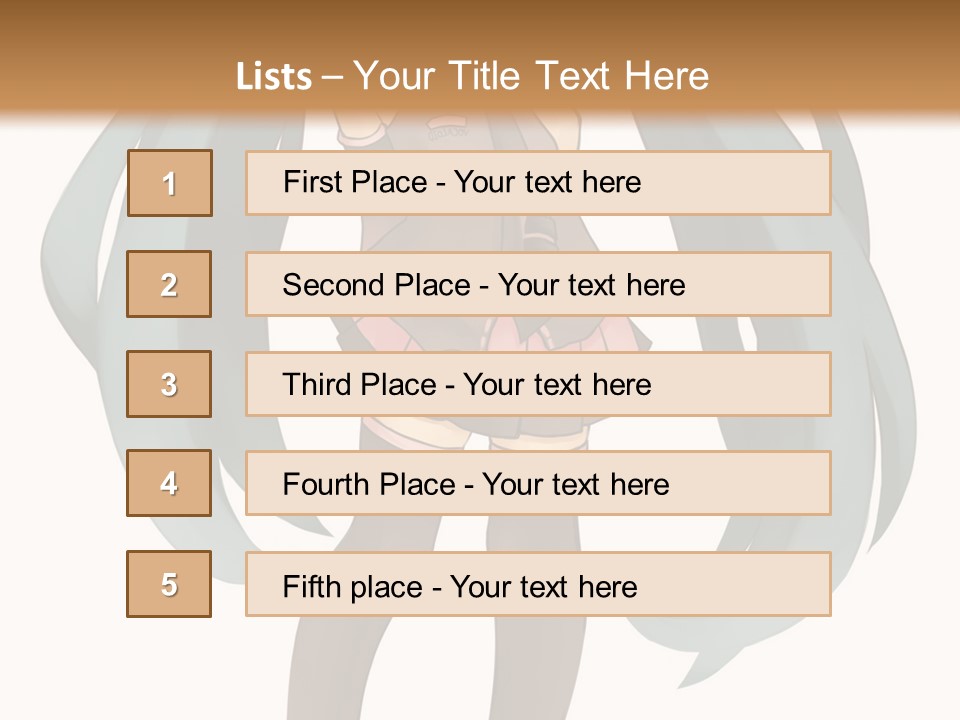 A Girl With Blue Hair Is Standing In Front Of A Brown Wall PowerPoint Template