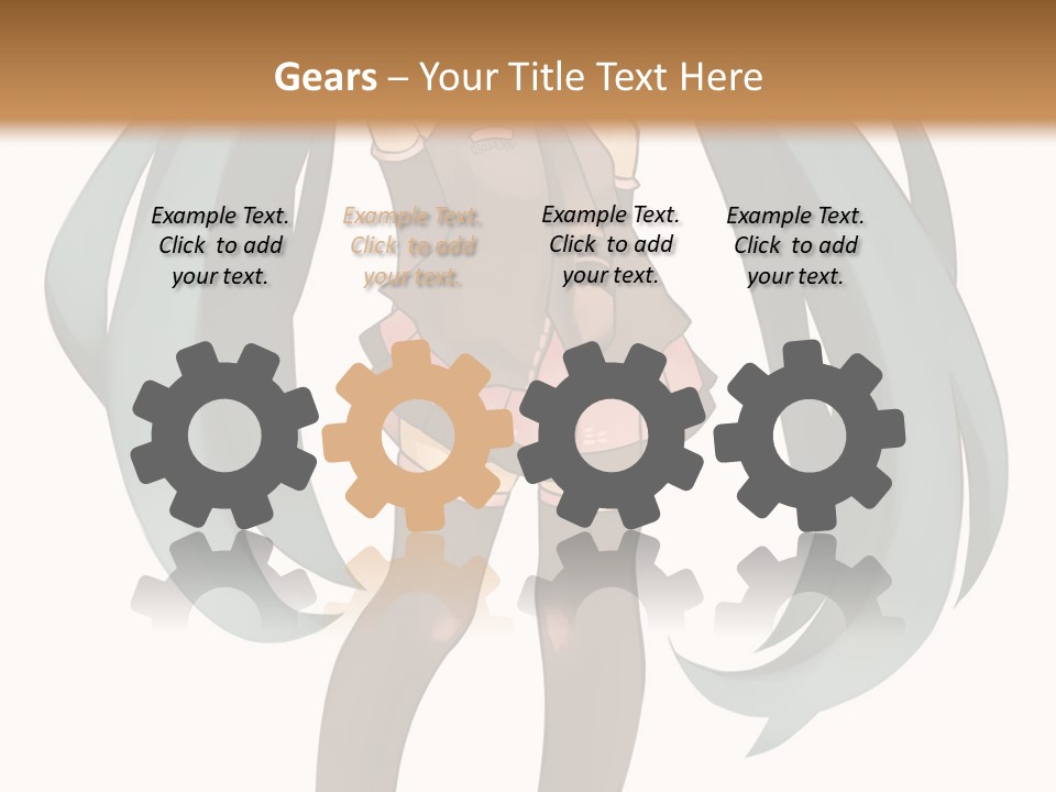 A Girl With Blue Hair Is Standing In Front Of A Brown Wall PowerPoint Template