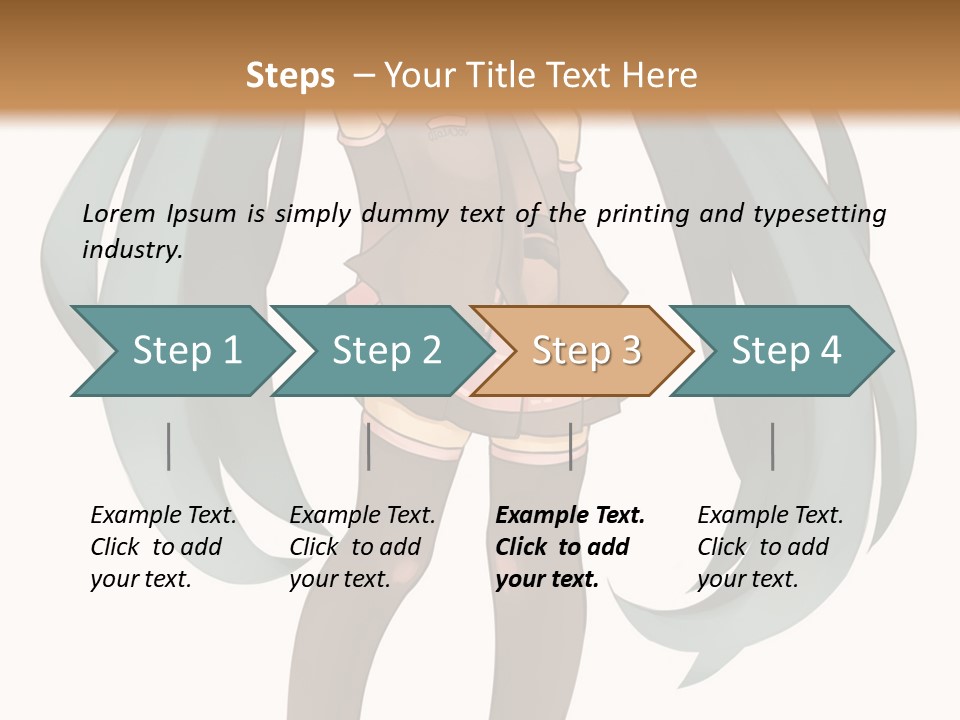 A Girl With Blue Hair Is Standing In Front Of A Brown Wall PowerPoint Template