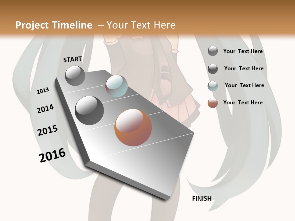 A Girl With Blue Hair Is Standing In Front Of A Brown Wall PowerPoint Template