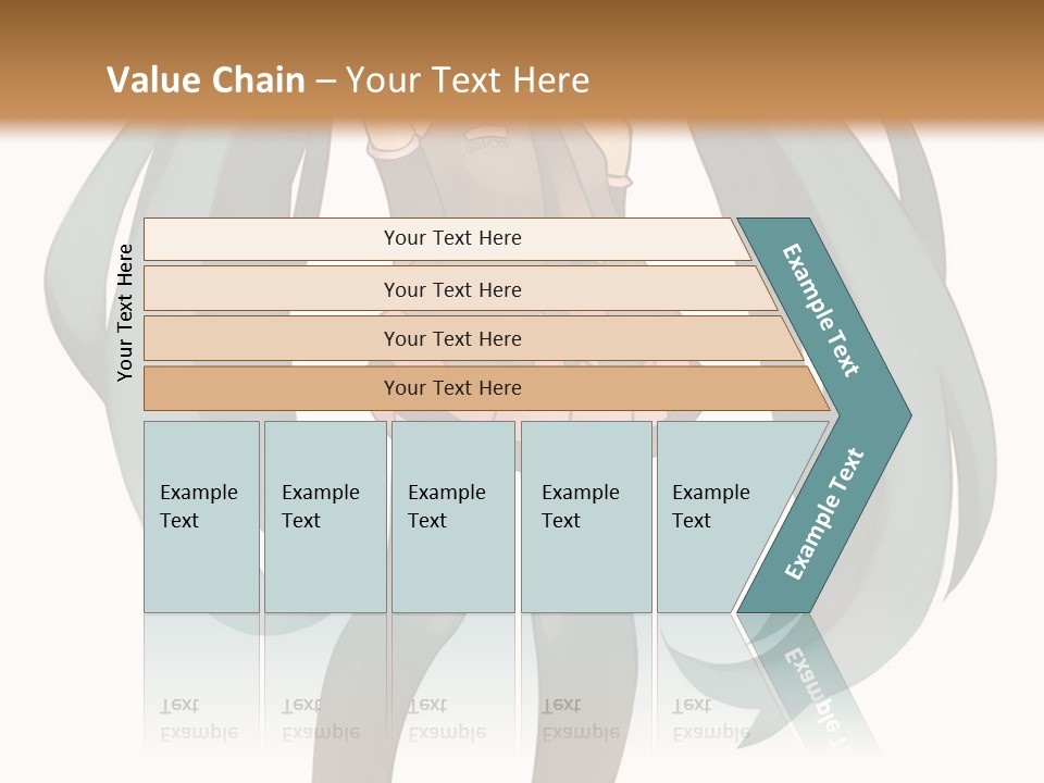 A Girl With Blue Hair Is Standing In Front Of A Brown Wall PowerPoint Template