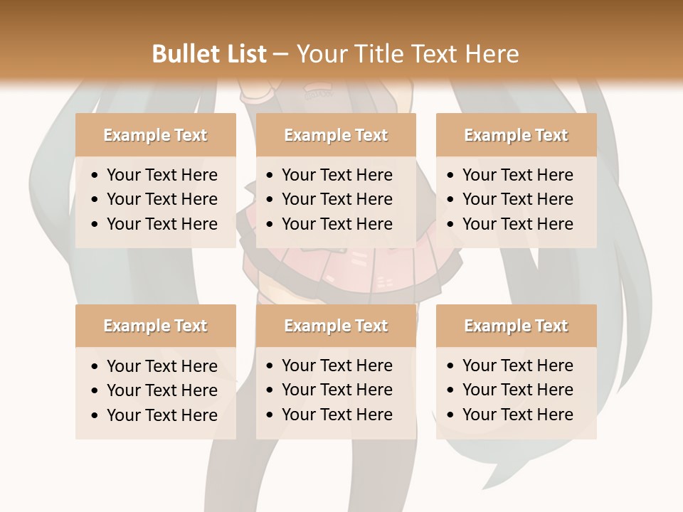 A Girl With Blue Hair Is Standing In Front Of A Brown Wall PowerPoint Template