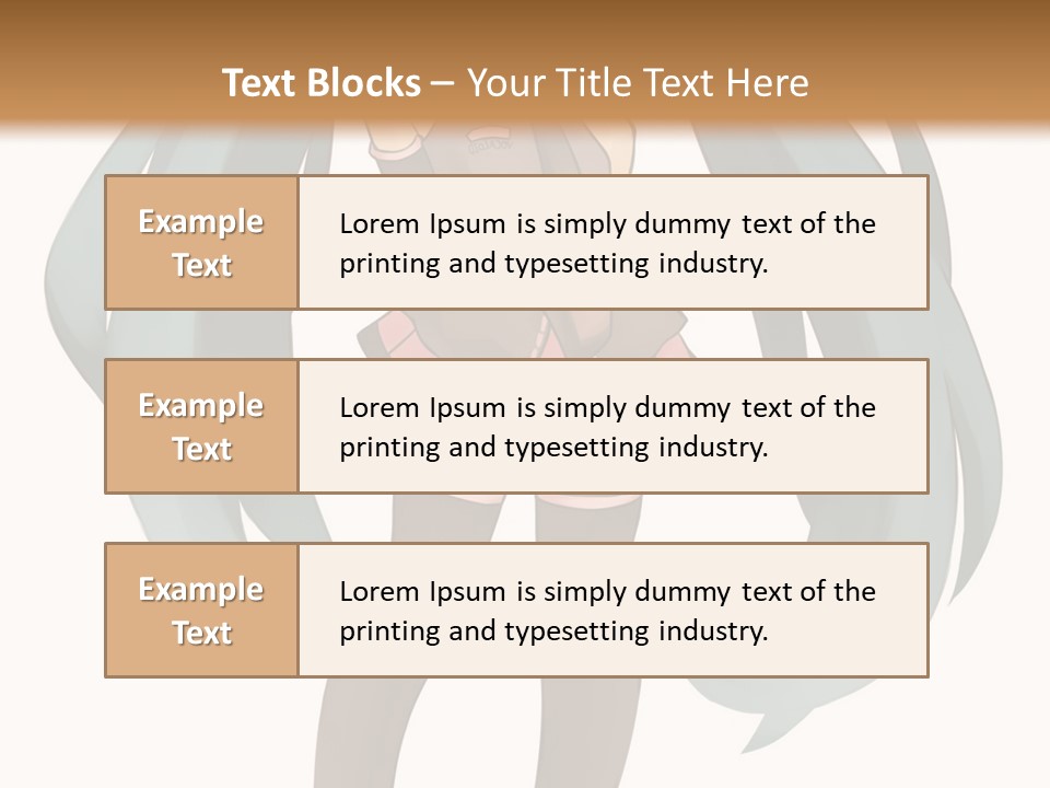 A Girl With Blue Hair Is Standing In Front Of A Brown Wall PowerPoint Template