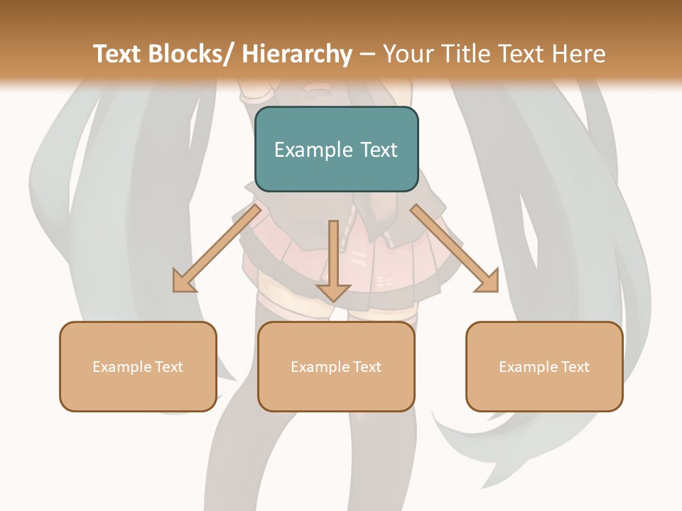 A Girl With Blue Hair Is Standing In Front Of A Brown Wall PowerPoint Template