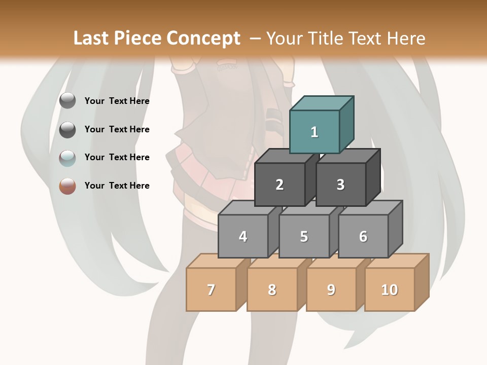 A Girl With Blue Hair Is Standing In Front Of A Brown Wall PowerPoint Template