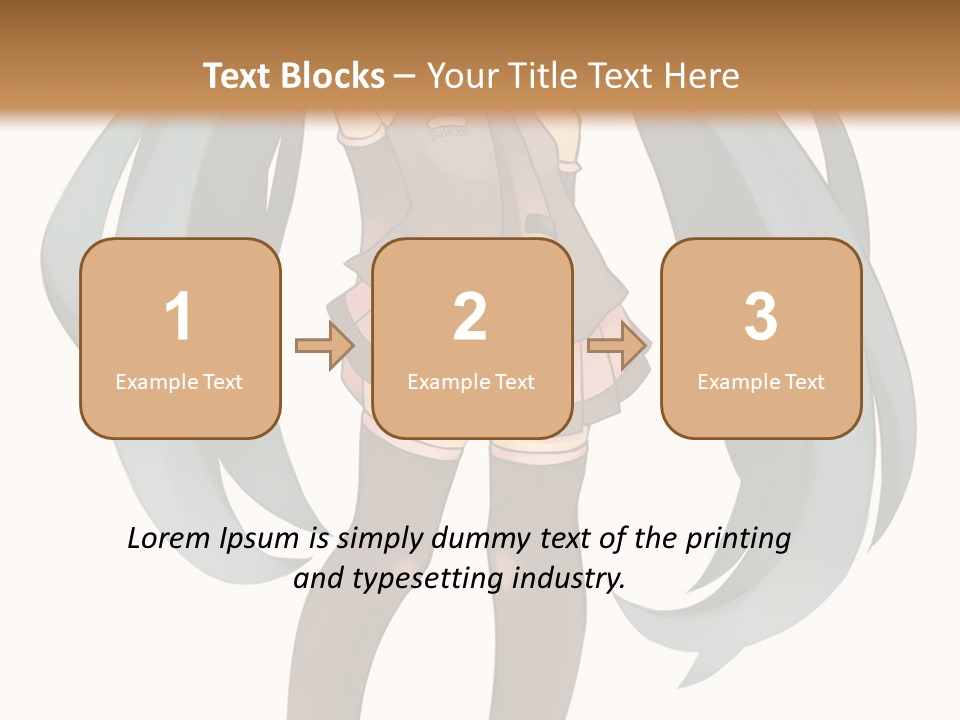 A Girl With Blue Hair Is Standing In Front Of A Brown Wall PowerPoint Template