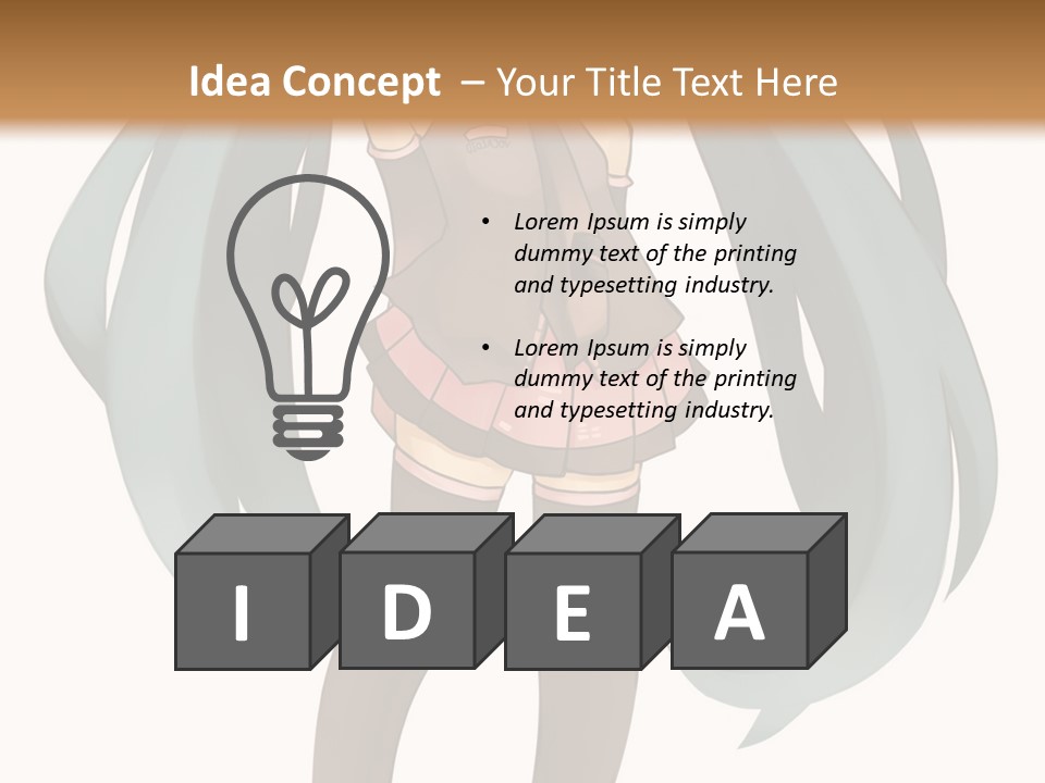 A Girl With Blue Hair Is Standing In Front Of A Brown Wall PowerPoint Template