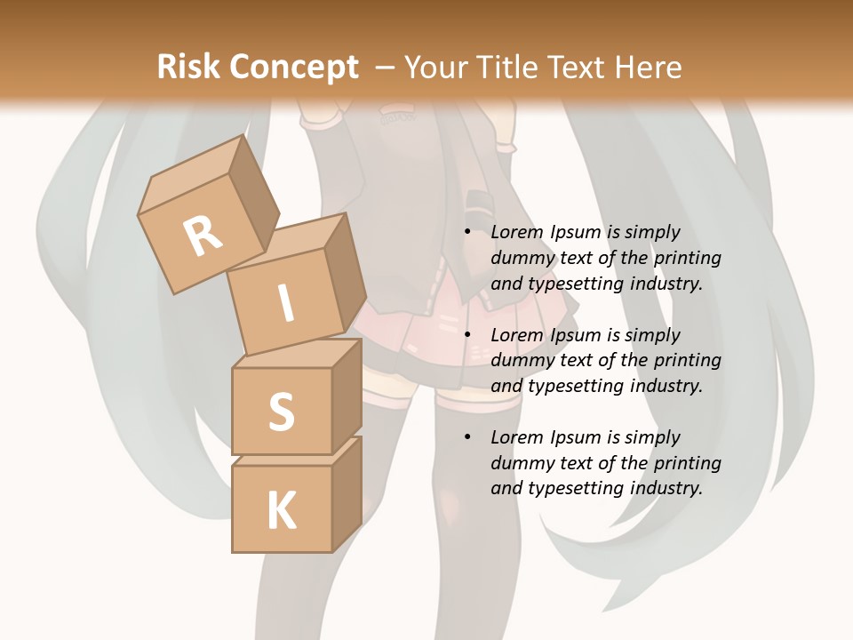 A Girl With Blue Hair Is Standing In Front Of A Brown Wall PowerPoint Template