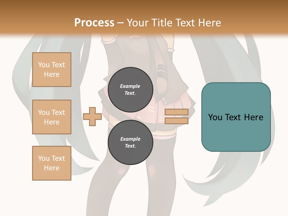 A Girl With Blue Hair Is Standing In Front Of A Brown Wall PowerPoint Template