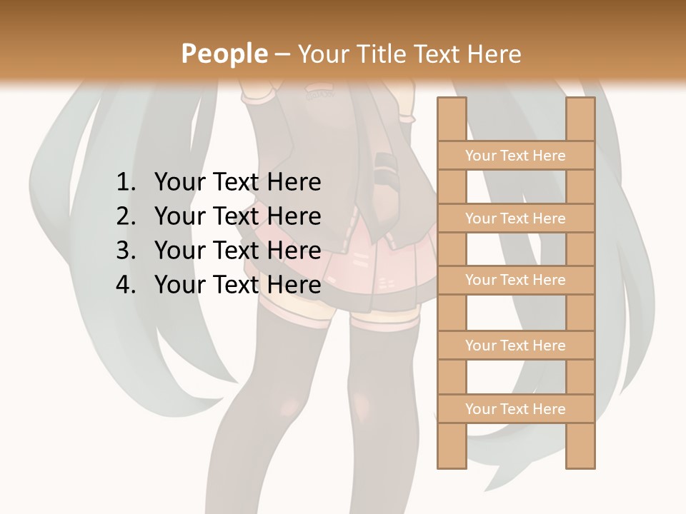 A Girl With Blue Hair Is Standing In Front Of A Brown Wall PowerPoint Template