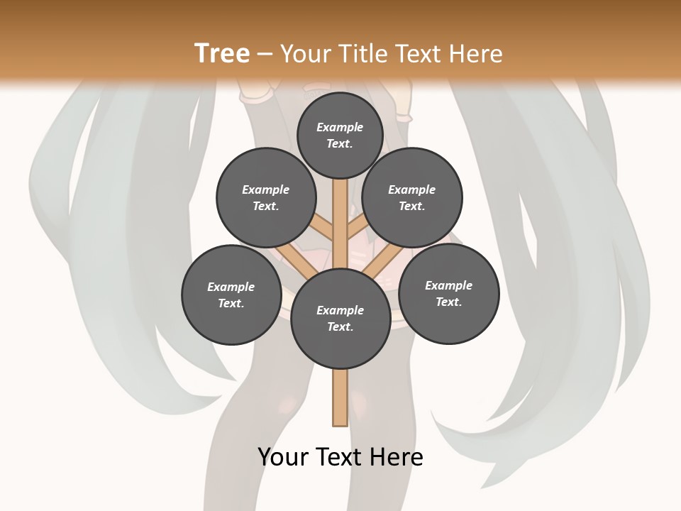 A Girl With Blue Hair Is Standing In Front Of A Brown Wall PowerPoint Template